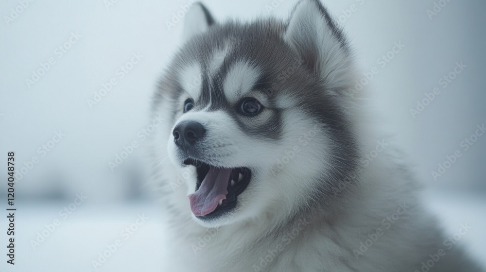 Playful and Curious Puppy in a Snowy Winter Landscape Playful and Curious Puppy in a Snowy Winter Landscape