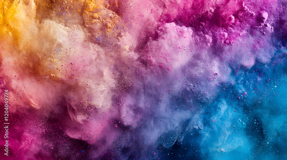 Fototapeta premium Holi Festival Colors Explosion - Dynamic Abstract Background with Multicolor Powder Burst