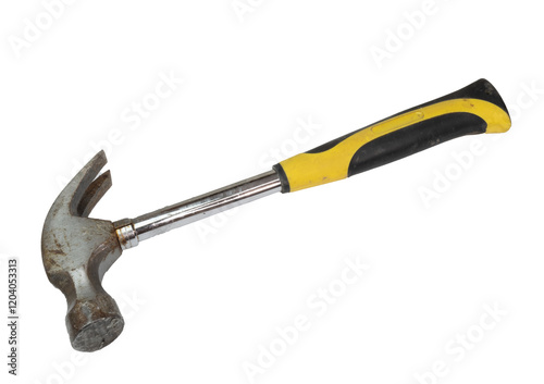 Isolated old hammer yellow and black tool with many dents and scratches
Isolated old hammer yellow and black tool with many dents and scratches
Isolated old hammer yellow and black tool with many dent