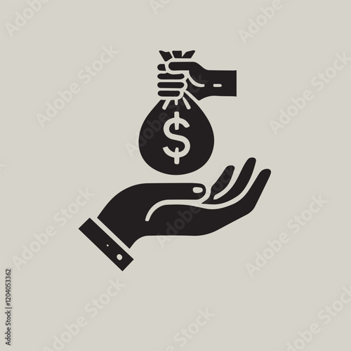 Hand with money bag