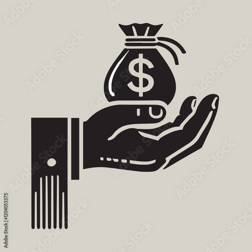 Hand with money bag
