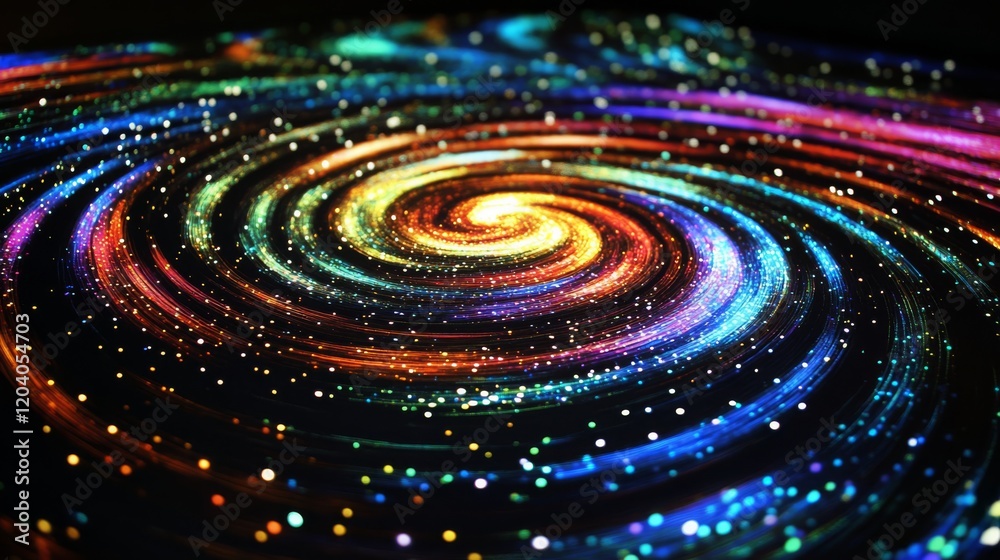 Colorful abstract spiral galaxy with twinkling stars and cosmic energy Colorful abstract spiral galaxy with twinkling stars and cosmic energy