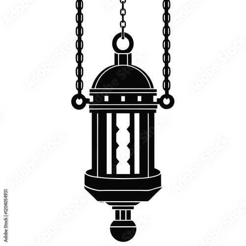 Hanging lights on a white background