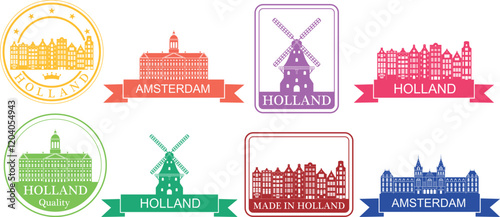 Netherlands set. Isolated Netherlands on white background