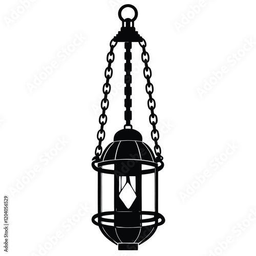 Hanging lights on a white background