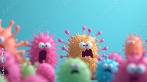 Animated germs being neutralized by antiseptics in a colorful and engaging visual