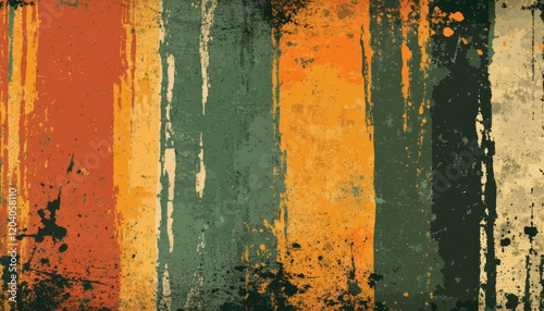 Abstract grunge texture with vertical stripes in autumnal colors.