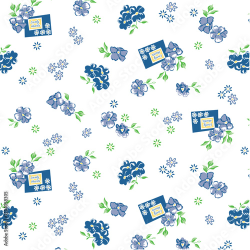 Daisies, wild flowers and bunches of flowers pattern