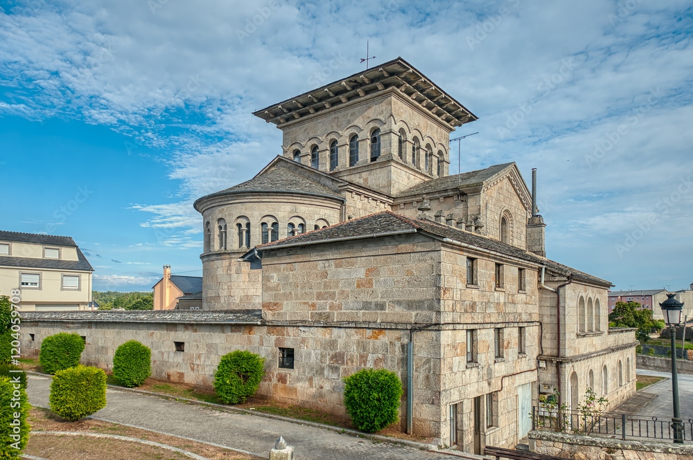 Fototapeta premium Church of Santa María de Lagostelle, Guitiriz, Galicia Spain