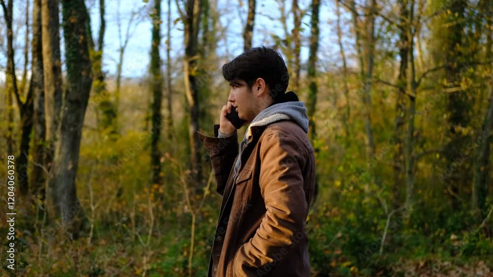 Talking Phone in Fall Forest Talking Phone in Fall Forest