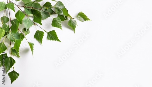 green leaves on a white background