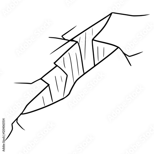 ground cracking illustration hand drawn outline vector