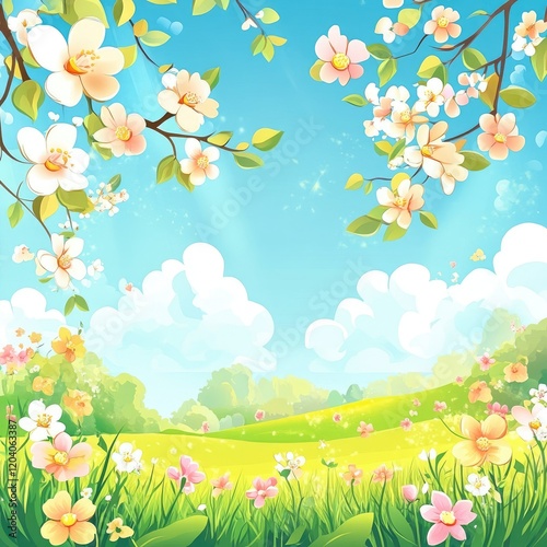 Bright and Cheerful Floral Background for a Vibrant Spring