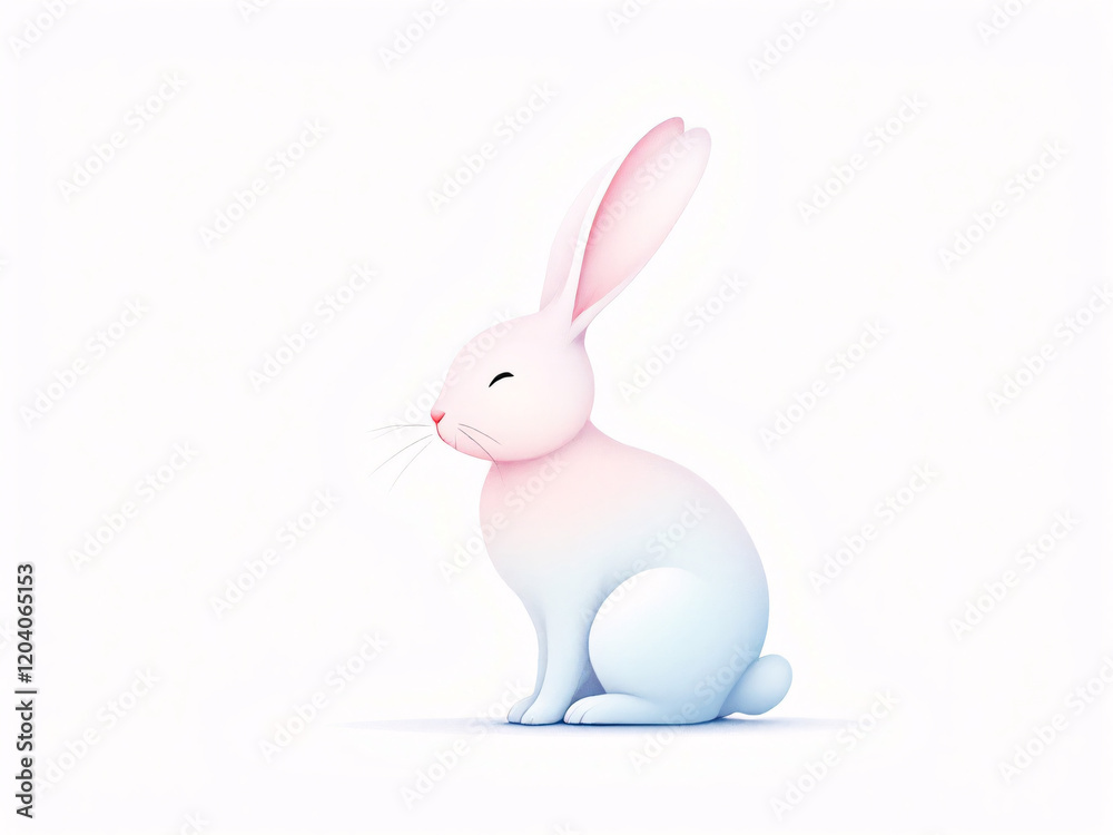 Rbbit, pink-blue gradient, minimalistic style Rbbit, pink-blue gradient, minimalistic style