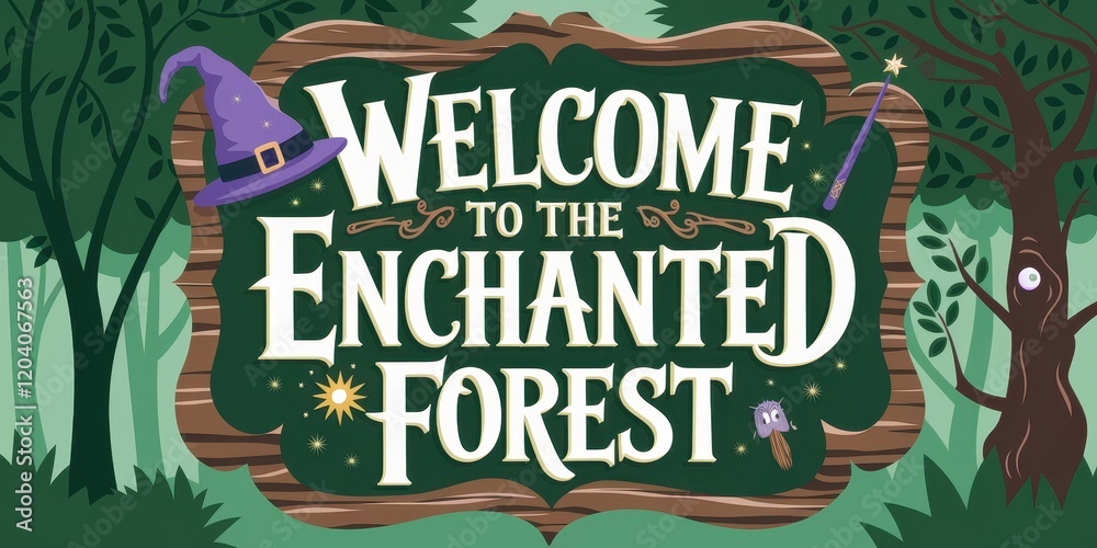 Obraz premium Welcome to the Enchanted Forest Sign