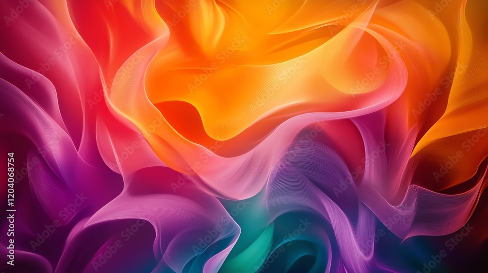 Obraz premium Vibrant abstract color waves flowing together.