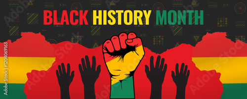 Black history month banner templates. Bold text with eye-catching designs for banner, poster, and social media post . Celebrate African American history in February.