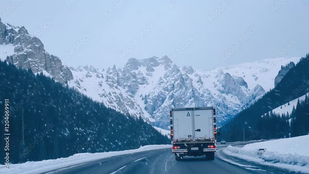 delivery mountains road snow winter truck van winter snow drive ride street delivery traffic mountain freight logistic transportation package car nature weather landscape countryside snowy shipping delivery mountains road snow winter truck van winter snow drive ride street delivery traffic mountain freight logistic transportation package car nature weather landscape countryside snowy shipping
