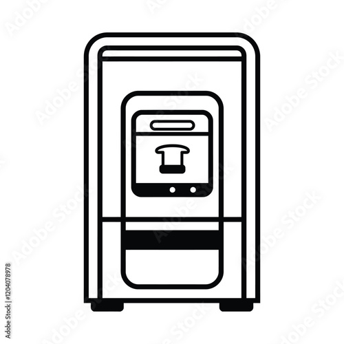 Vending Machine icon, vector, outline, silhouette, illustration, isolated on white background