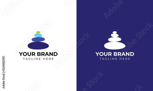 wellness rock zen stone stones logo vector icon illustration design