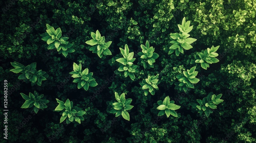 Green leaves background with three upward-pointing arrows also composed of leaves Green leaves background with three upward-pointing arrows also composed of leaves