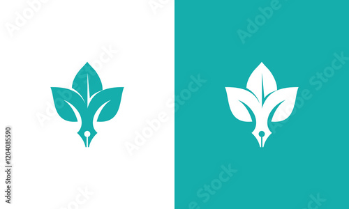 Education logo concept with book or pen symbols with the add of nature leaf 