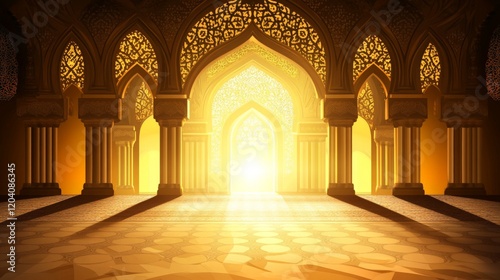 islamic architecture with arches domes