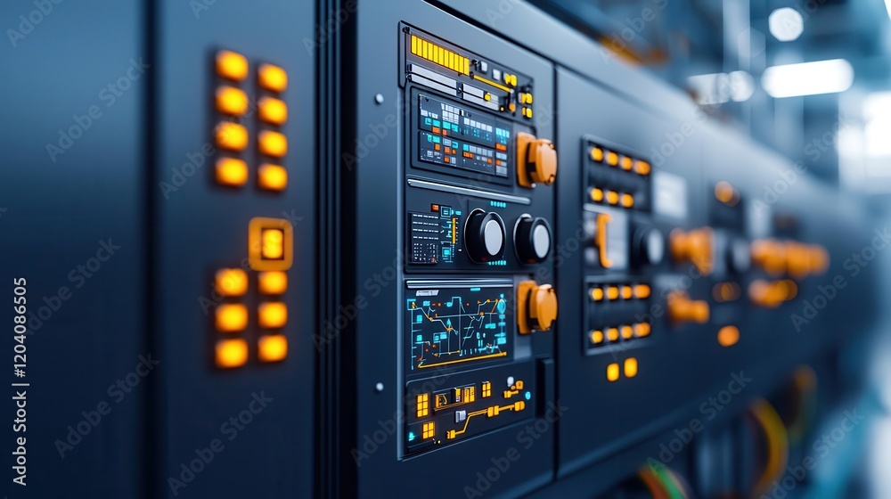 Fototapeta premium Factories manufacturing AIpowered industrial control panels