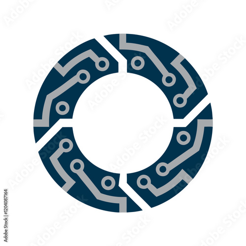 blue and white round frame