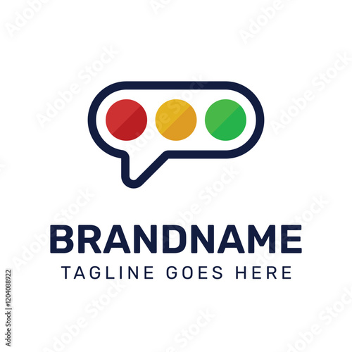 Bubble Chat Traffic Light Logo,  represents communication that is well directed, controlled, and mindful of signals