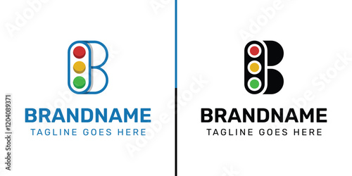 Letter B Traffic Light Logo Set, for  in technology, navigation, transportation, or communication companies