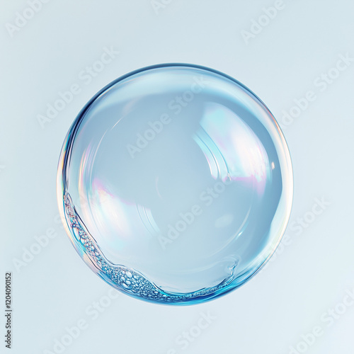 water liquid bubble, drops, transparent sphere ball, moisture serum, molecules soap, water splash,3d render