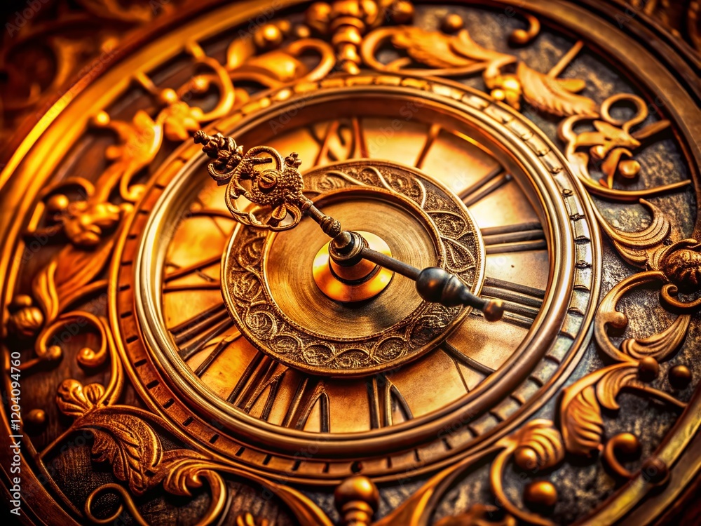 Obraz premium Vintage Clock Close-up: Deadline & Time Management Stock Photo