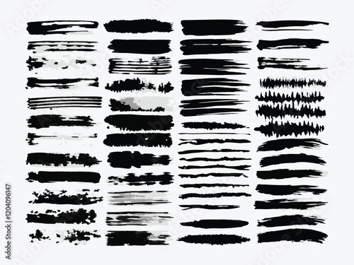 Wallpaper Mural Set of vector handpainted brush marks
 Torontodigital.ca