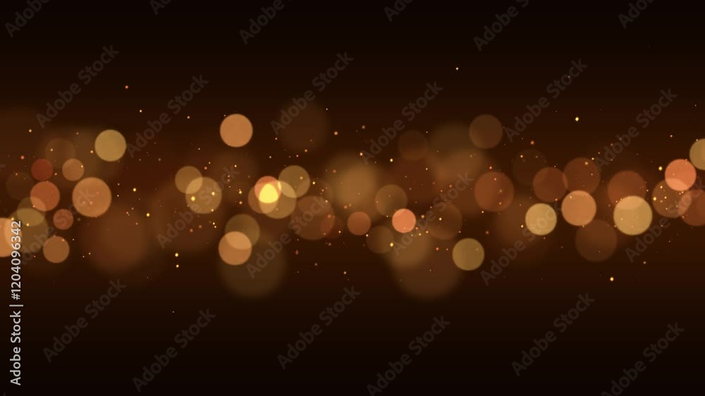 abstract golden bokeh lights motion background with glitter shiny stars,gold particles luxury social media design element