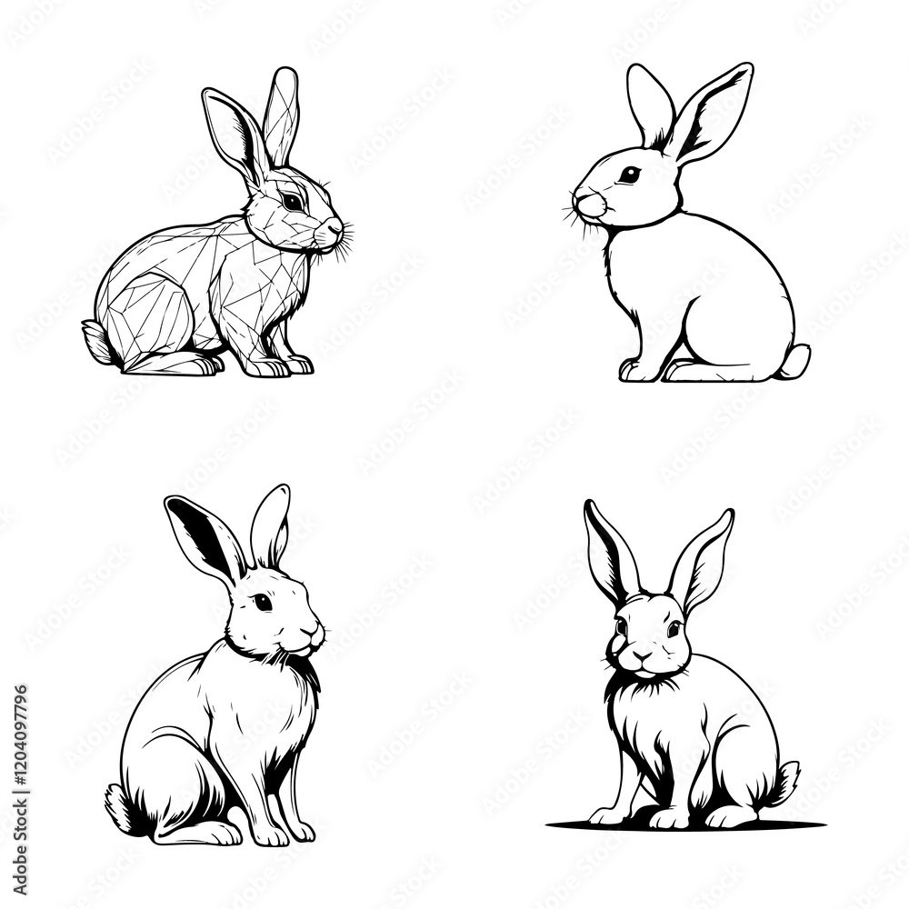 rabbit icon line vector design rabbit icon line vector design