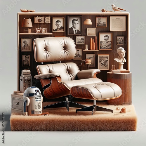 Notable Features A vintage Eames lounge chair photo