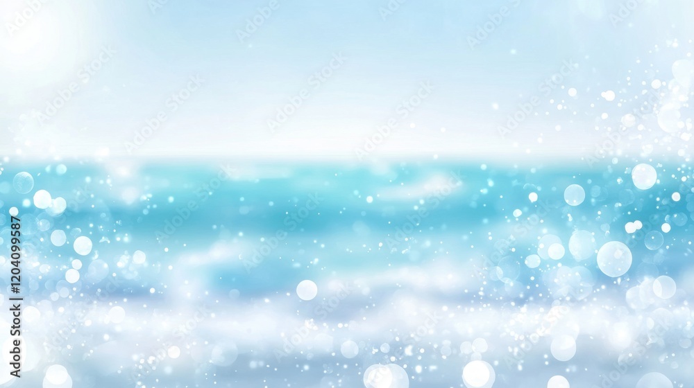 Dreamy ocean waves with soft bokeh lights Dreamy ocean waves with soft bokeh lights