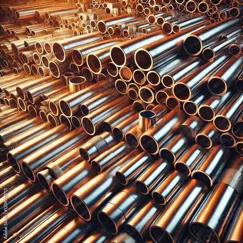 Pipes with a gradually reducing diameter used in specific fittin photo