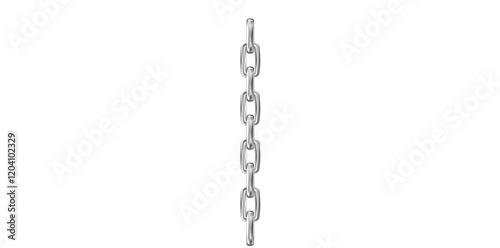 Realistic Metal Silver Chain Vector Illustration.	