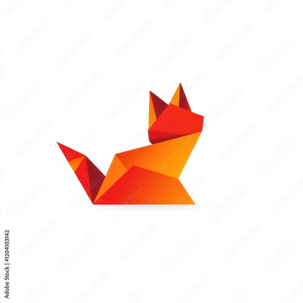 Origami cat silhouette, artistic, graphic design, use for branding, or social media Origami cat silhouette, artistic, graphic design, use for branding, or social media