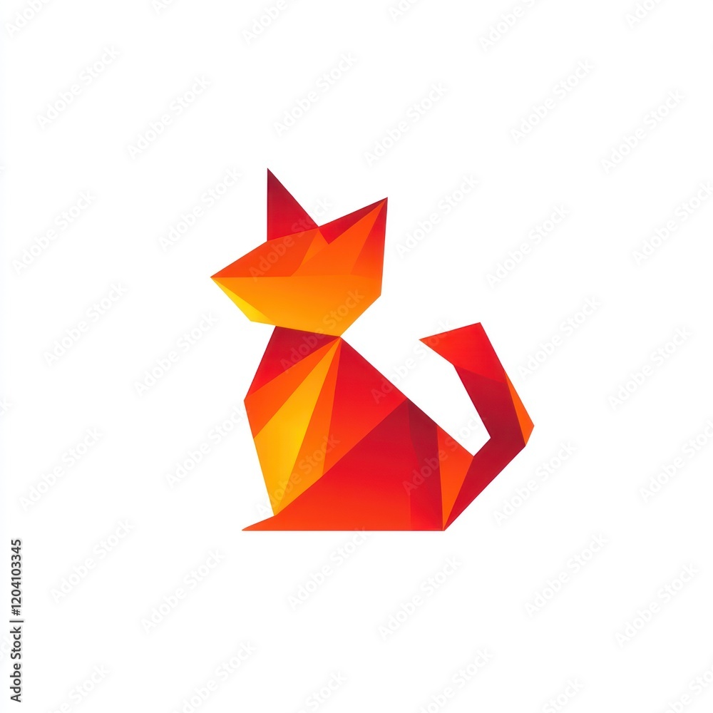 Abstract origami cat graphic design Abstract origami cat graphic design