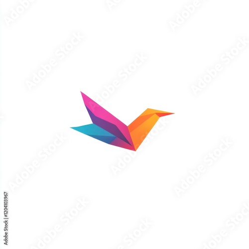Free Download Colorful origami bird, flat design, minimalist, art - GFXLoad