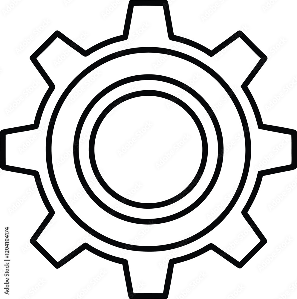 gear icon vector illustration on white background gear icon vector illustration on white background