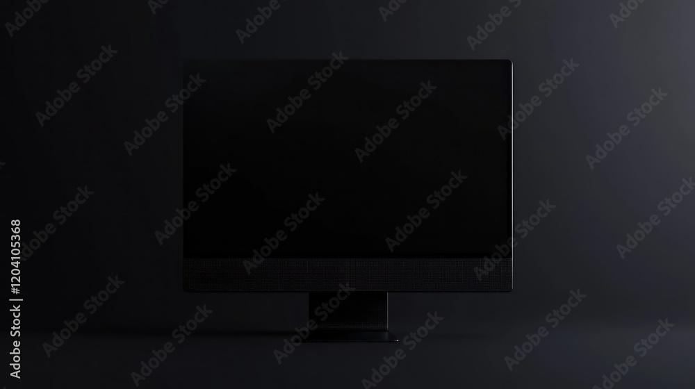 Fototapeta premium Dark room, black screen display, subtle lighting, product shot