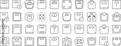 Floor Scale Modern Outline Style Icons for Design, Cards, Apps, Social Networks