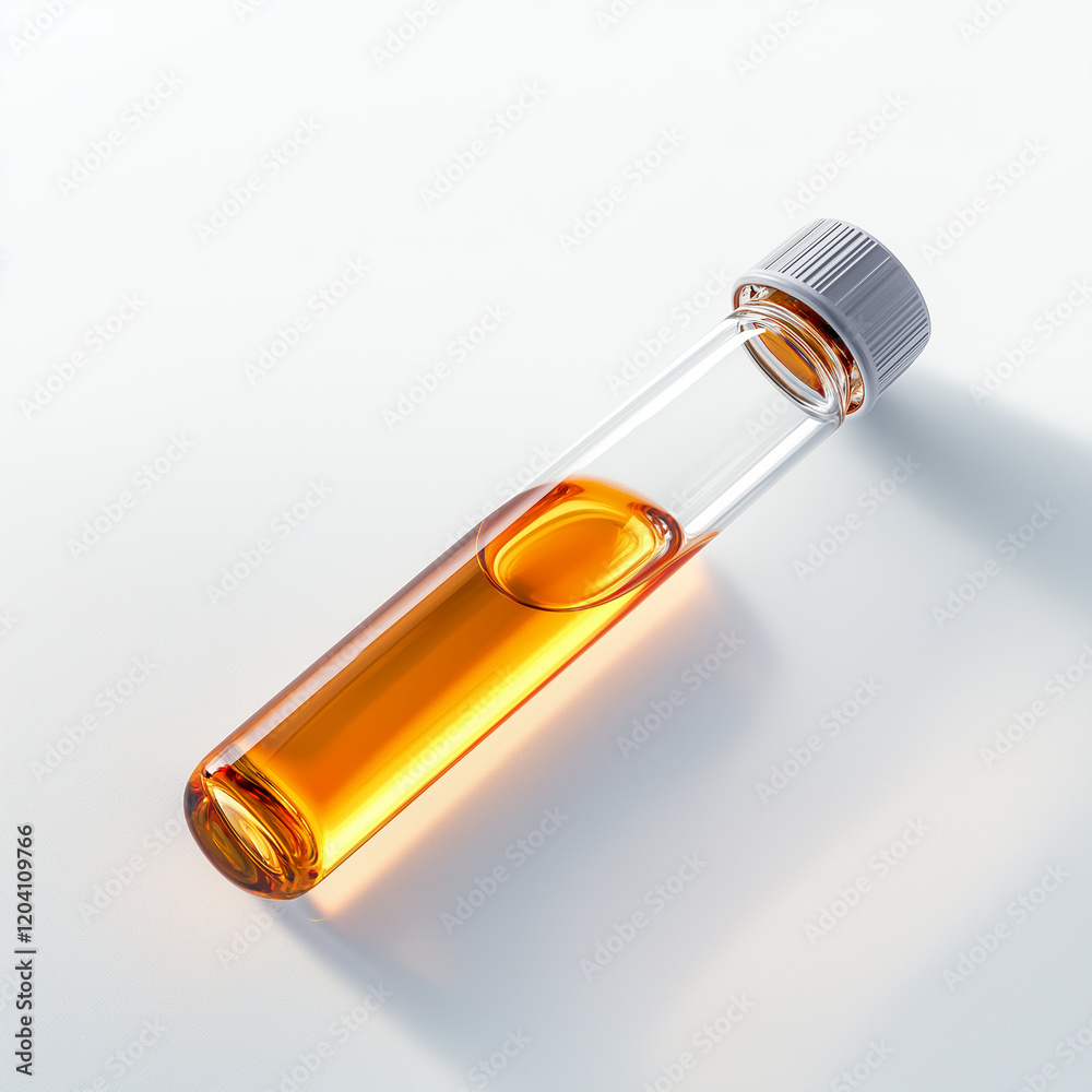 test tube filled with orange liquid, isolated on white background, showcases clean and modern design. This evokes sense of scientific exploration and experimentation test tube filled with orange liquid, isolated on white background, showcases clean and modern design. This evokes sense of scientific exploration and experimentation