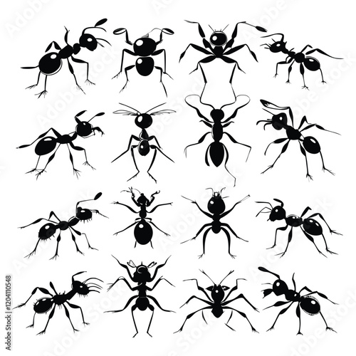 Ant silhouette vector design with white background
