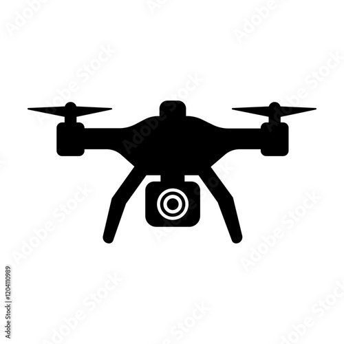 Rc drone quadcopter with camera black symbol - illustration for the web