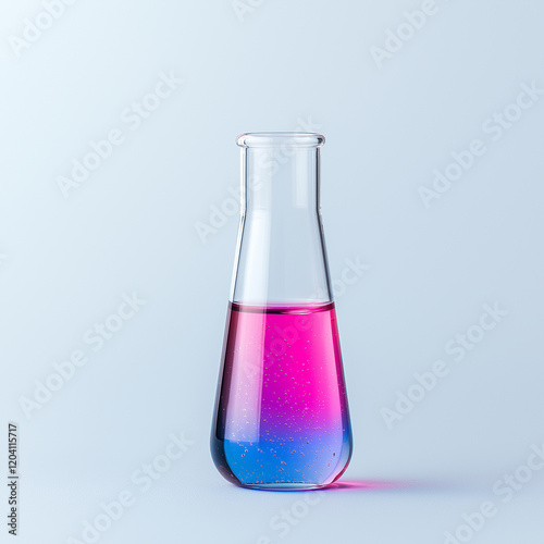 Wallpaper Mural test tube filled with vibrant pink and blue liquid, showcasing bubbles, against light background. This captures essence of scientific exploration and experimentation Torontodigital.ca